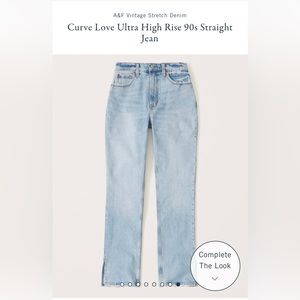 Abercrombie Curve Love Ultra High Rise 90s Straight Jean